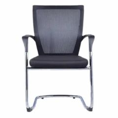 vergaderstoel, zwart, chroom slede