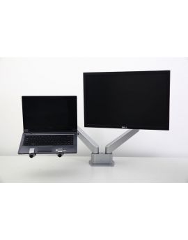 Filex - Devon Dubbel Monitorarm (1 scherm + 1 laptop) - Zilver