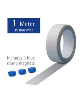 Metaalband. lengte 1 m. incl. 3 magneten