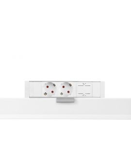 Power Desk Up 2.0 - 2x 230V 1x keystone - Wit & Aansluitsnoer