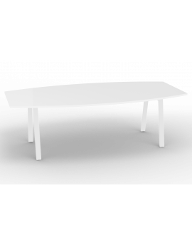 Vergadertafel Air2 Aluminium Tonmodel 240x120cm. Kleur blad Wit.