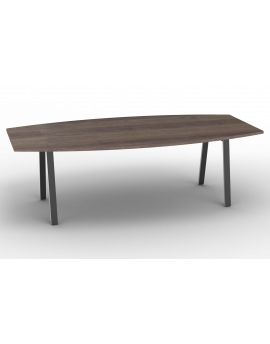 Vergadertafel Air2 Zwart Tonmodel 240x120cm. Kleur blad Oak dark.