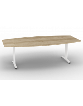 Vergadertafel Entrada Aluminium Tonmodel 240x120cm. Kleur blad Oak medium.