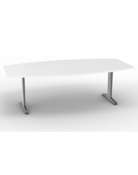 Vergadertafel Entrada Antraciet Tonmodel 240x120cm. Kleur blad Wit.
