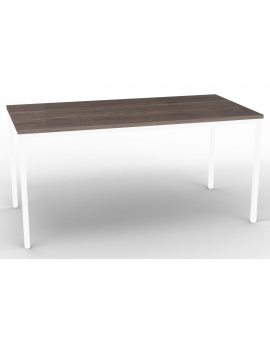 Kantinetafel 4-all Wit 160x80cm. Kleur blad Oak dark.