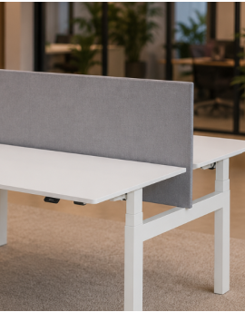 InBetween BUUR, scheidingswand, kantoor, bureau, akoestiek, akoestische scheidingswand, grijs, wit bureau