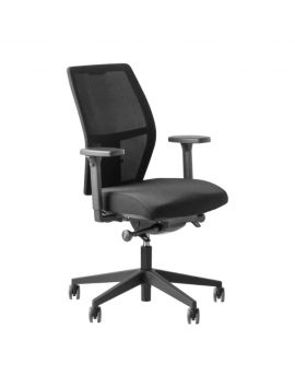 Be Brave ergonomische bureaustoel met zwarte netweave rugleuning en gestoffeerde zitting. Met kunststof design onderstel