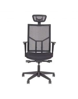 Ergonomische bureaustoel met hoge mesh rugleuning en gestoffeerde zitting. Met kunststof design onderstel