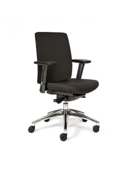 Daily Office zwarte bureaustoel met stoffen bekleding en aluminium gepolijst onderstel