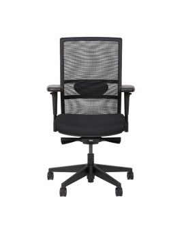 Een ergonomische bureaustoel met EN-1335 normering. Met netbespannen rug en gestoffeerde zitting