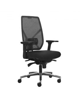 Zwarte ergonomische bureaustoel met netwave bespannen rug