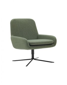 Softline Coco Swivel draaifauteuil, groen, metalen onderstel, comfortabele stoel