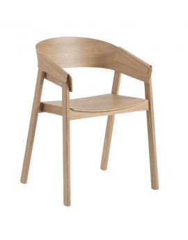 Muuto Cover Armchair, houten stoel, vergaderstoel, kantinestoel, wachtkamer stoel