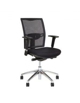 Daily Office ergonomische bureaustoel met netbespannen rugleuning en gestoffeerde zitting. Met aluminium gepolijst onderstel