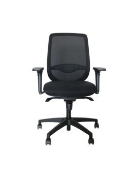 Ergonomische bureaustoel met netweave rugleuning en zwart gestoffeerd zitkussen