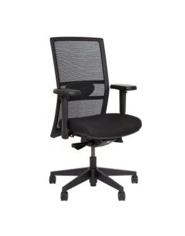 Daily Office ergonomische bureaustoel met netbespannen rug en gestoffeerde zitting. Met kunststof onderstel