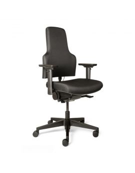 Daily Office ergonomische bureaustoel met uniek design. Zwarte stoffen bekleding en kunststof onderstel