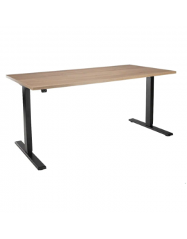 Elektrisch verstelbaar zit sta bureau, houte blad, zwart onderstel, elektrisch verstelbaar, zit sta, ergonomisch