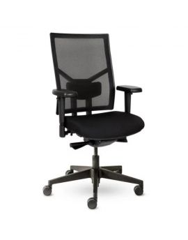 Zwarte bureaustoel van Adam Cradle Erron ergo prestige met netweave, zwart onderstel, perfect in elke kantoorinrichting - zijkant