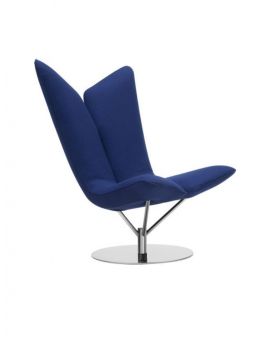 Softline Angel fauteuil, blauwe stoel, comfortabel, draaistoel