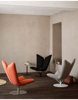 Softline Angel fauteuil, blauwe stoel, comfortabel, draaistoel