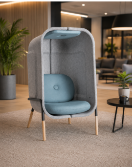 Akoestische Felt tub in moderne kantoor ontvangstruimte van desko