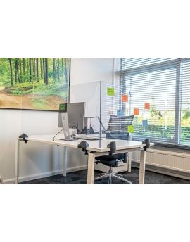 Scheidingsschermen Bureau/tafel, Plexiglas inclusief 2x Bureauklem enkel bureau