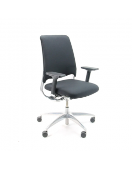 Bureaustoel Drabert Salida, aluminium onderstel met grijze stoffering. ergonomische bureaustoel, NPR bureaustoel, tweedehands bureaustoel kopen
