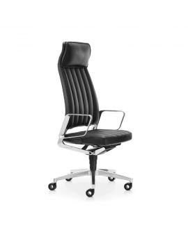 Luxe bureaustoel of directiestoel met leren bekleding en hoge rug