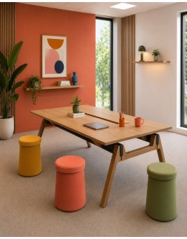Viga duo werkplek, duo bureau, MDD, duo werkplek, houten bureau