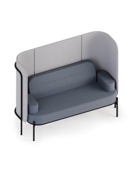 Bejot Leaf Pod Sofa, akoestische bank, akoestisch zitmeubilair, akoestisch zitje, kantoor, akoestiek, bankje, grijs, blauw 