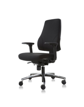 Ergonomische bureaustoel met blauwe stoffering