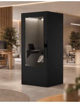 Phone booth phone alone - Desko zwarte belcel goedkoop, in modern kantoor