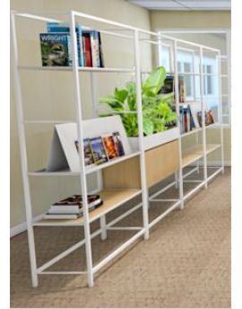 Legbord 18mm melamine met metalen kader-Bovenop-Helder wit Ral 9010-Eiken natuur 57