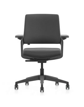 Se7en Comfort LX003 bureaustoel, ergonomische bureaustoel, zwart, kunststof onderstel, moderne bureaustoel