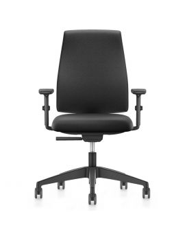 Se7en Comfort LX151 bureaustoel, ergonomische bureaustoel, zwart, kunststof onderstel