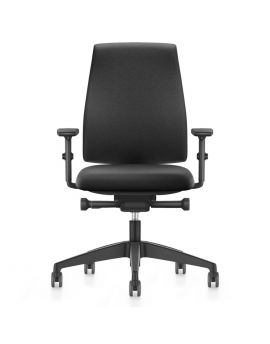 Se7en Comfort LX111 bureaustoel, zwart, ergonomische bureaustoel, kunststof onderstel