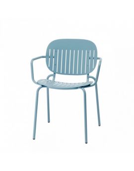 Stoel Si-Si barcode coated air-force blue met armleuningen