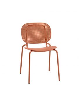 Stoel Si-Si dots coated antraciet terracotta