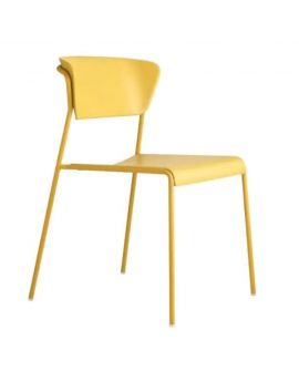 gele stoel, vergaderstoel, kantinestoel, scab, tweedehands stoel