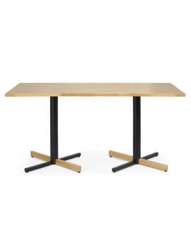 Bejot Table Cross, lange tafel, houten tafel, metalen poot, industriële tafel, kantoor, kantine, vergaderen, vergadertafel