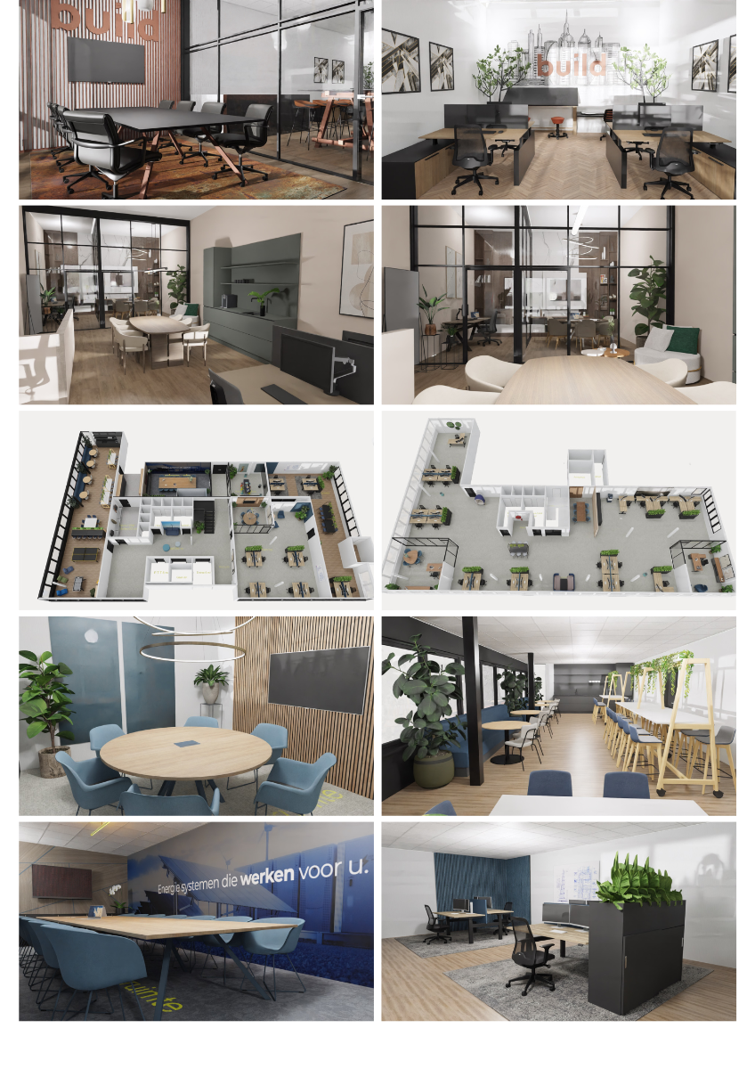 Schets en plattegrond van kantoorinrichting op maat | Desko